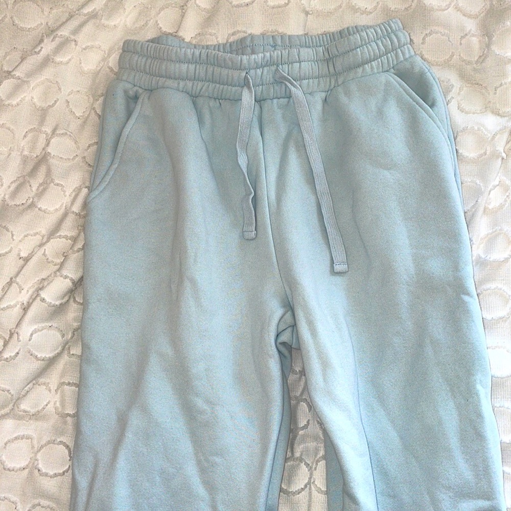 light baby blue sweatpants medium